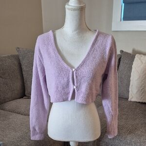 Wild Fable Lilac Cropped Cardigan